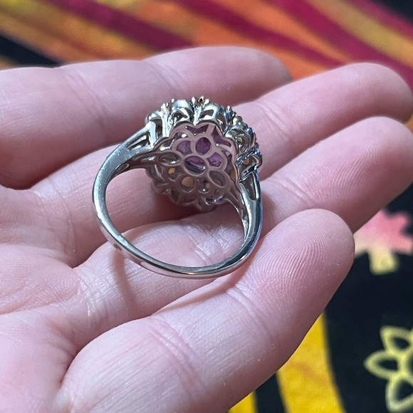 Chuck Clemency STS Amethyst Ethiopian Fire Opal Sterling Silver 925 Size 10 Ring - Picture 9 of 10